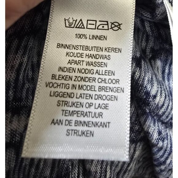 Tahari Womens sz L 100% Linen sleeveless striped diamond breathable round neck - Picture 11 of 11